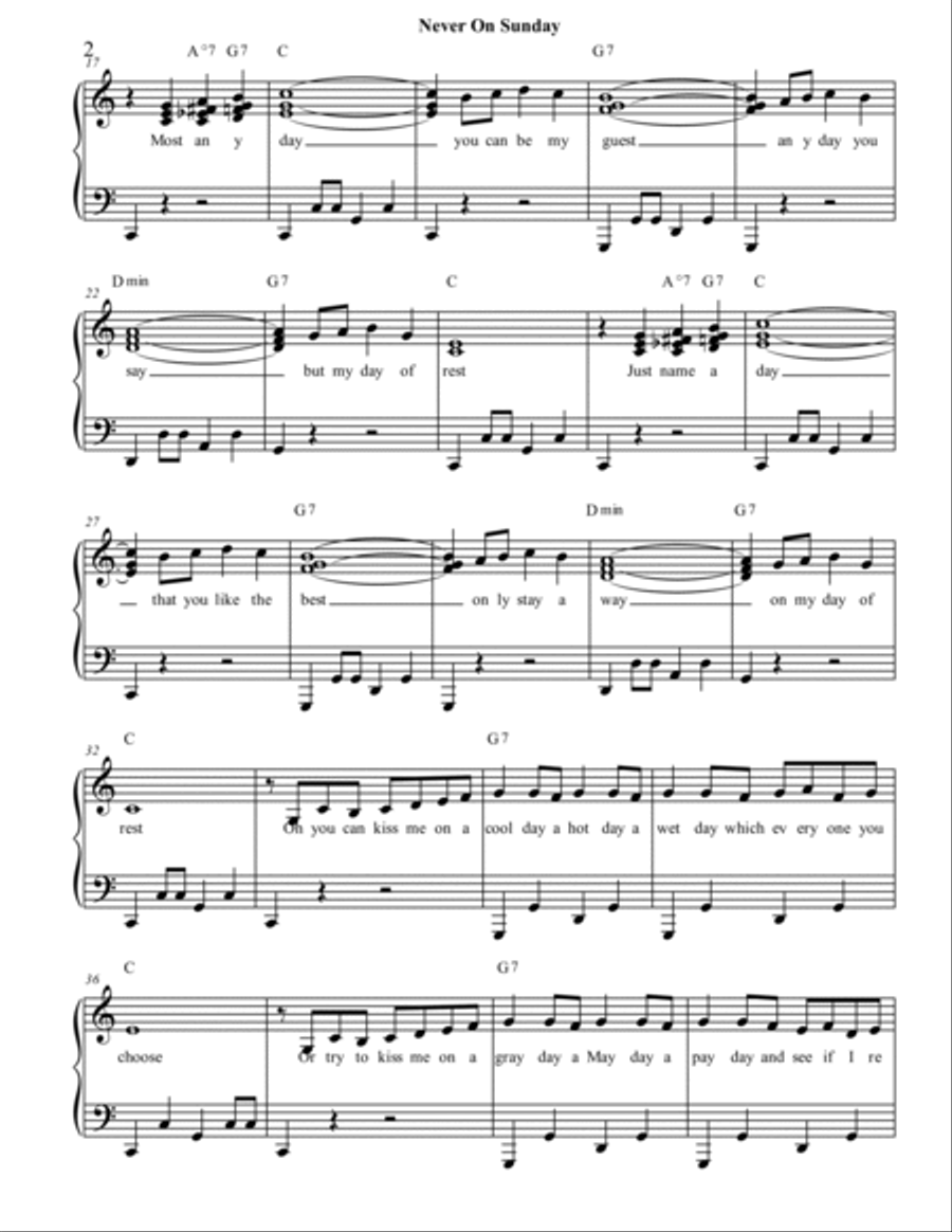 Never On Sunday Voice scores gallery preview page 2