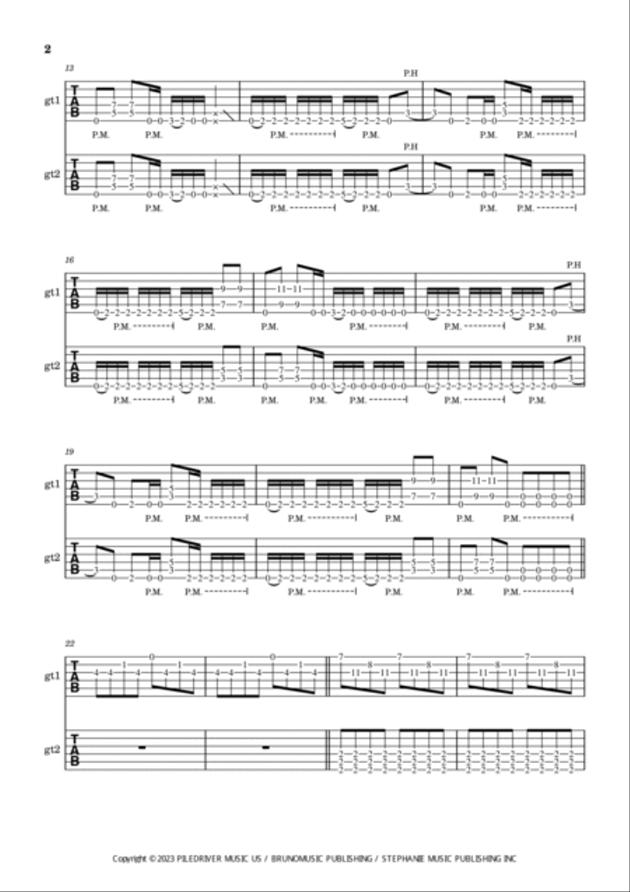 This Fire Burns Guitar Tablature scores gallery preview page 2