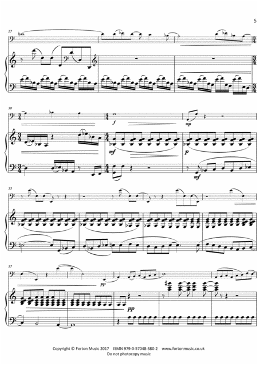 Sonata for Contrabassoon and Piano Bassoon Solo scores gallery preview page 5