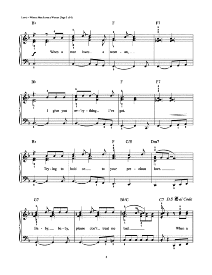 When a Man Loves a Woman Easy Piano scores gallery preview page 3