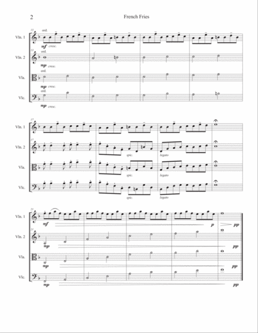 French Fries String Quartet scores gallery preview page 2