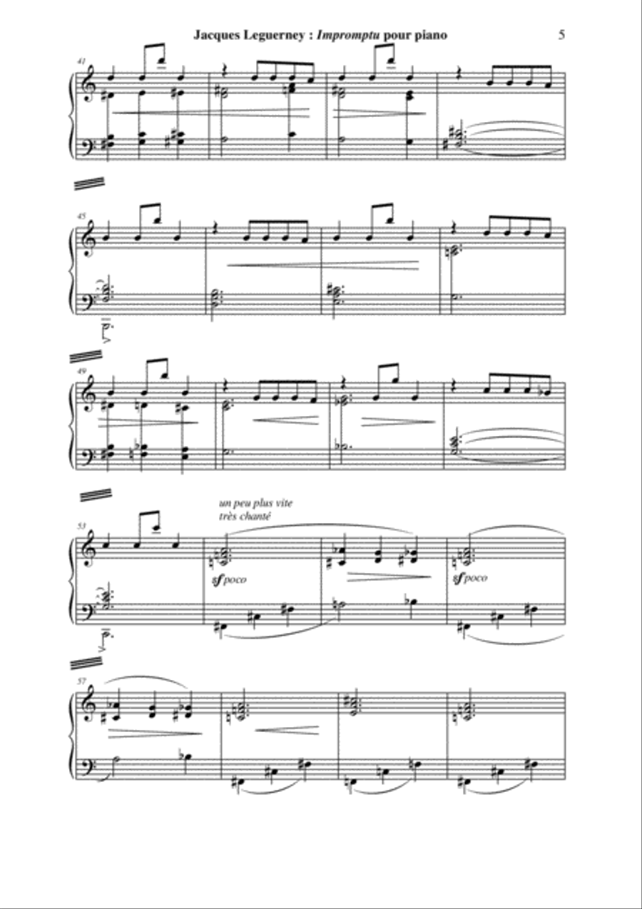 Jacques Leguerney: Impromptu for piano Piano Solo scores gallery preview page 5