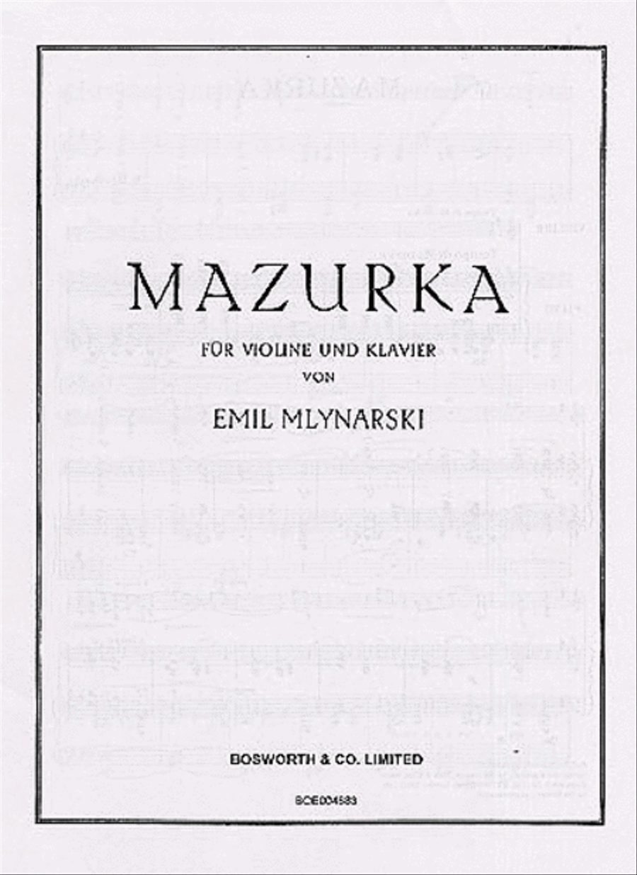 Emil Mlynarski: Mazurka For Violin And Piano Violin Solo scores gallery preview page 1