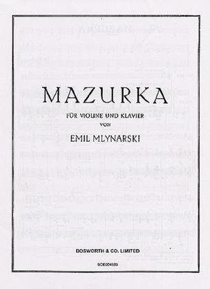 Book cover for Emil Mlynarski: Mazurka For Violin And Piano