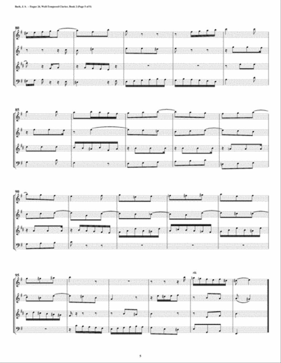 Fugue 24 from Well-Tempered Clavier, Book 2 (Conical Brass Quartet) Brass Quartet scores gallery preview page 5