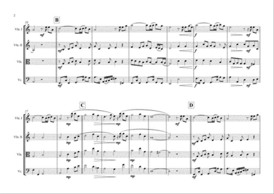 Black Is The Colour Of My True Love's Hair String Quartet scores gallery preview page 3
