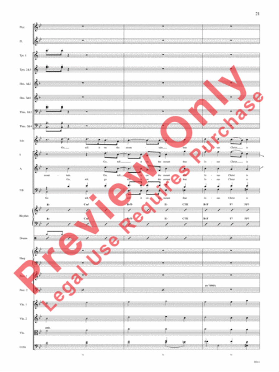 Go, Tell It on the Mountain Choir scores gallery preview page 21