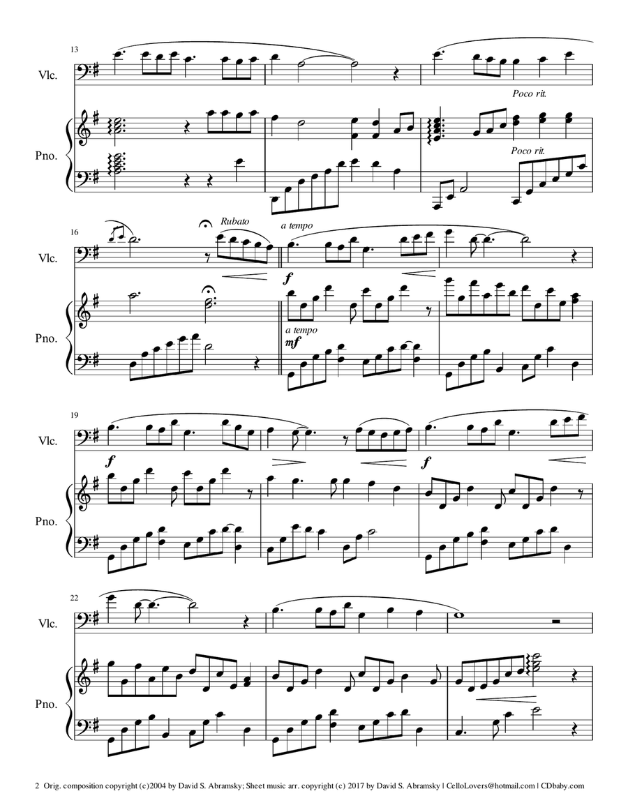 For Those Who Love Him (arr. for cello and piano) Piano scores gallery preview page 2
