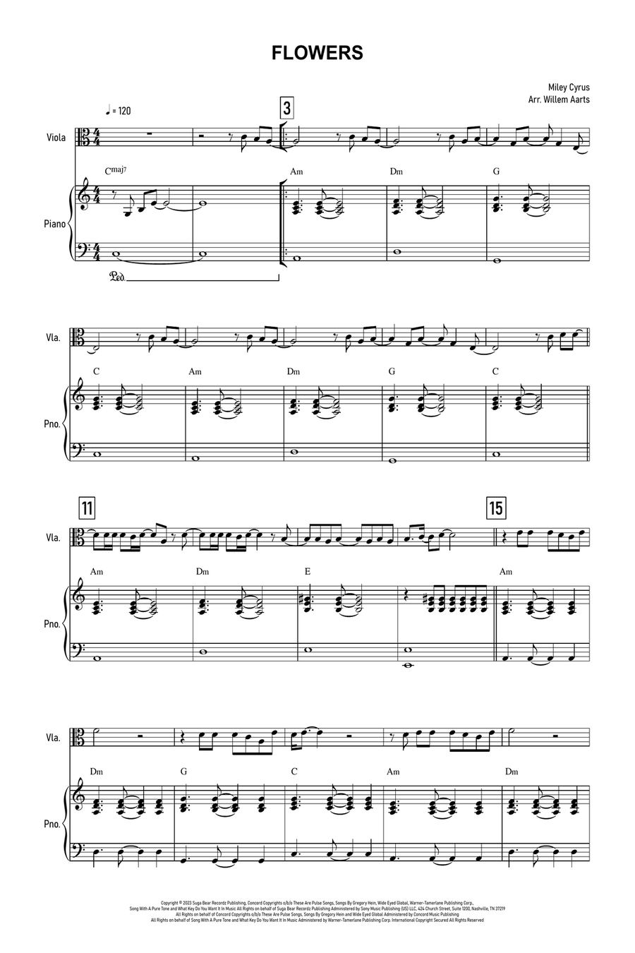 Flowers Viola scores gallery preview page 1