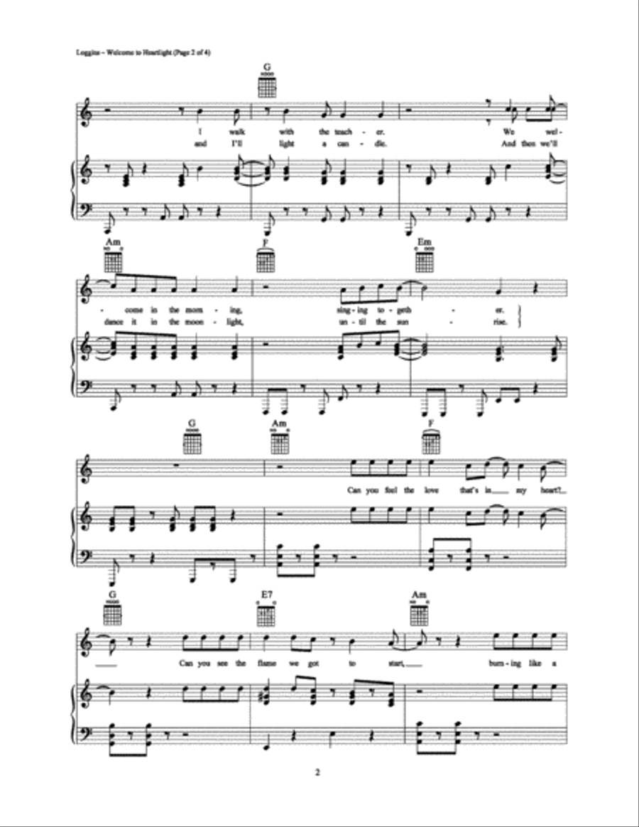 Welcome to Heartlight Piano, Vocal, Guitar scores gallery preview page 2