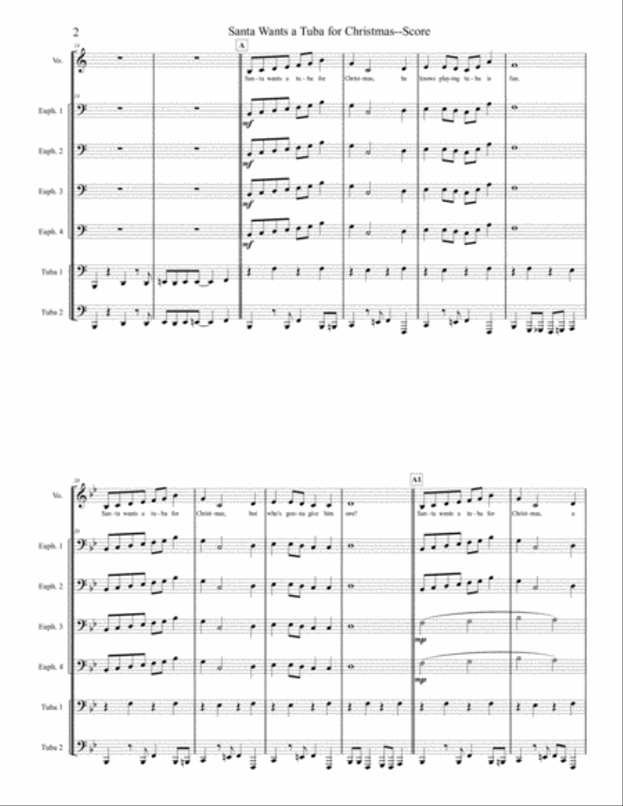 Santa Wants A Tuba For Christmas Tuba Euphonium Ensemble Small