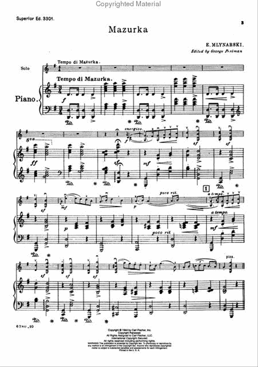 Mazurka Violin Solo scores gallery preview page 2