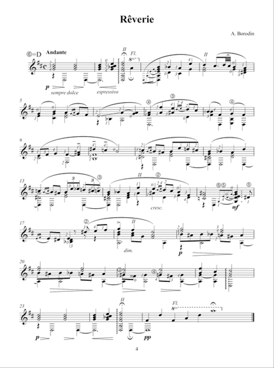 Masters of Russian Composition: Alexander Borodin and Anatoly Lyadov Acoustic Guitar scores gallery preview page 10