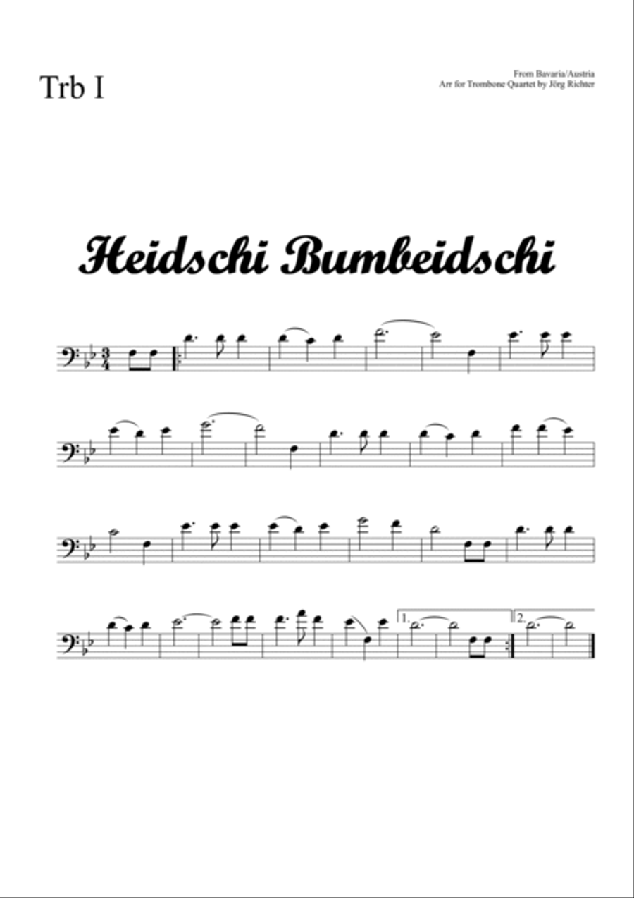 Heidschi Bumbeidschi für Posaunenquartett Brass Quartet scores gallery preview page 3