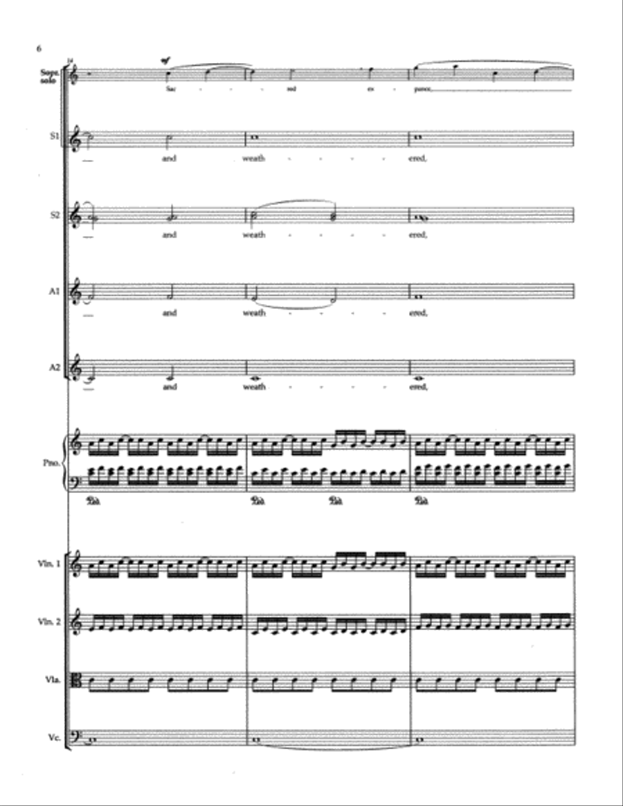 Tundra (Full Score and String Quartet Parts) Choir scores gallery preview page 7