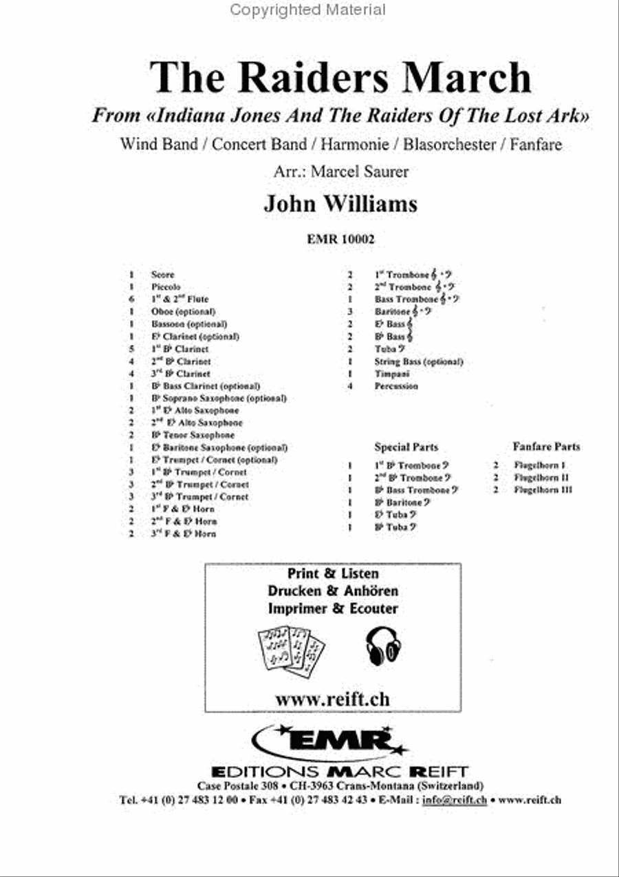 The Raiders March Concert Band scores gallery preview page 2