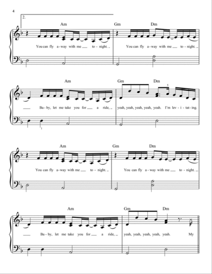 Levitating Levitating Easy Piano scores gallery preview page 4