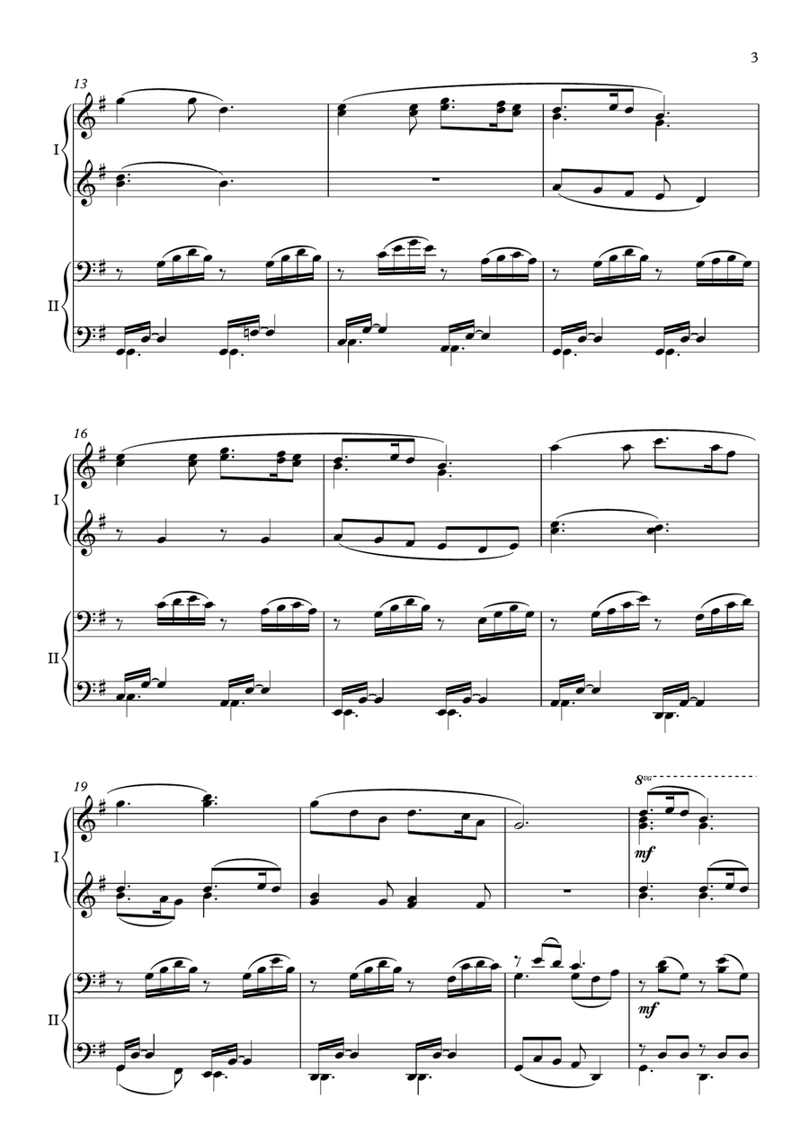 Silent Night - Piano, 4 Hands 1 Piano, 4-Hands scores gallery preview page 3