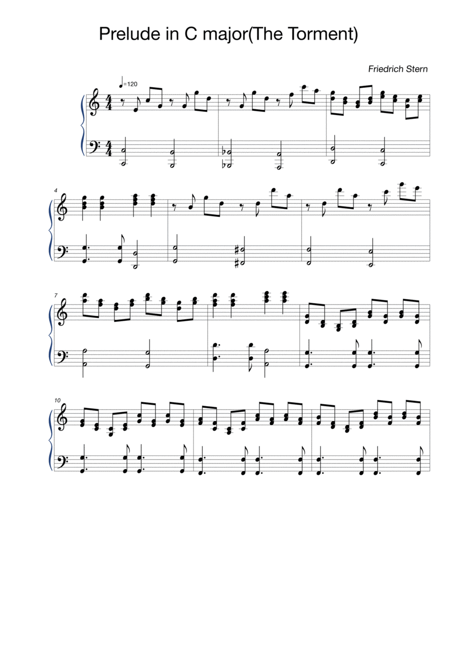Prelude in C major (The Torment) Piano Solo scores gallery preview page 1
