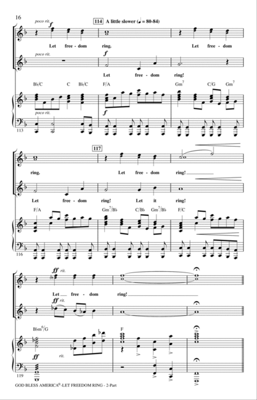 God Bless America (Let Freedom Ring) (Medley) 2-Part scores gallery preview page 15