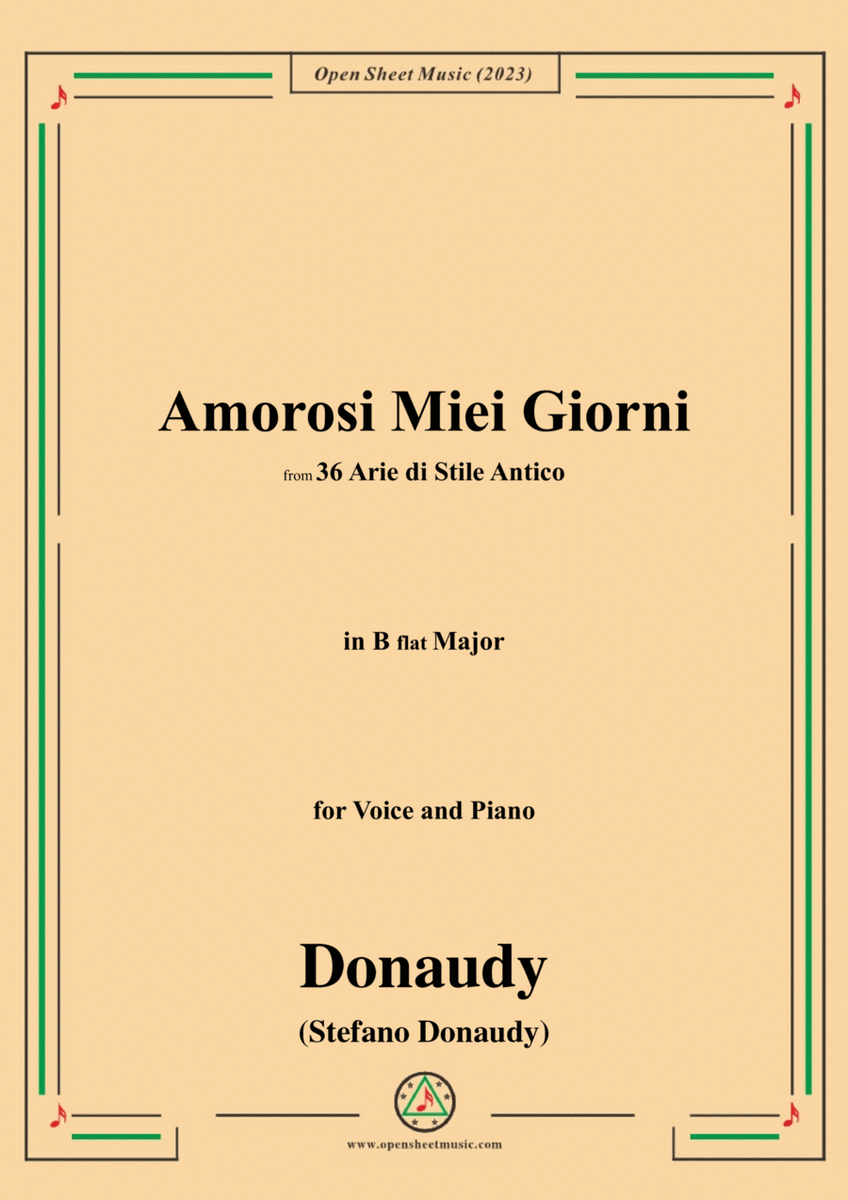 Donaudy-Amorosi Miei Giorni,in B flat Major