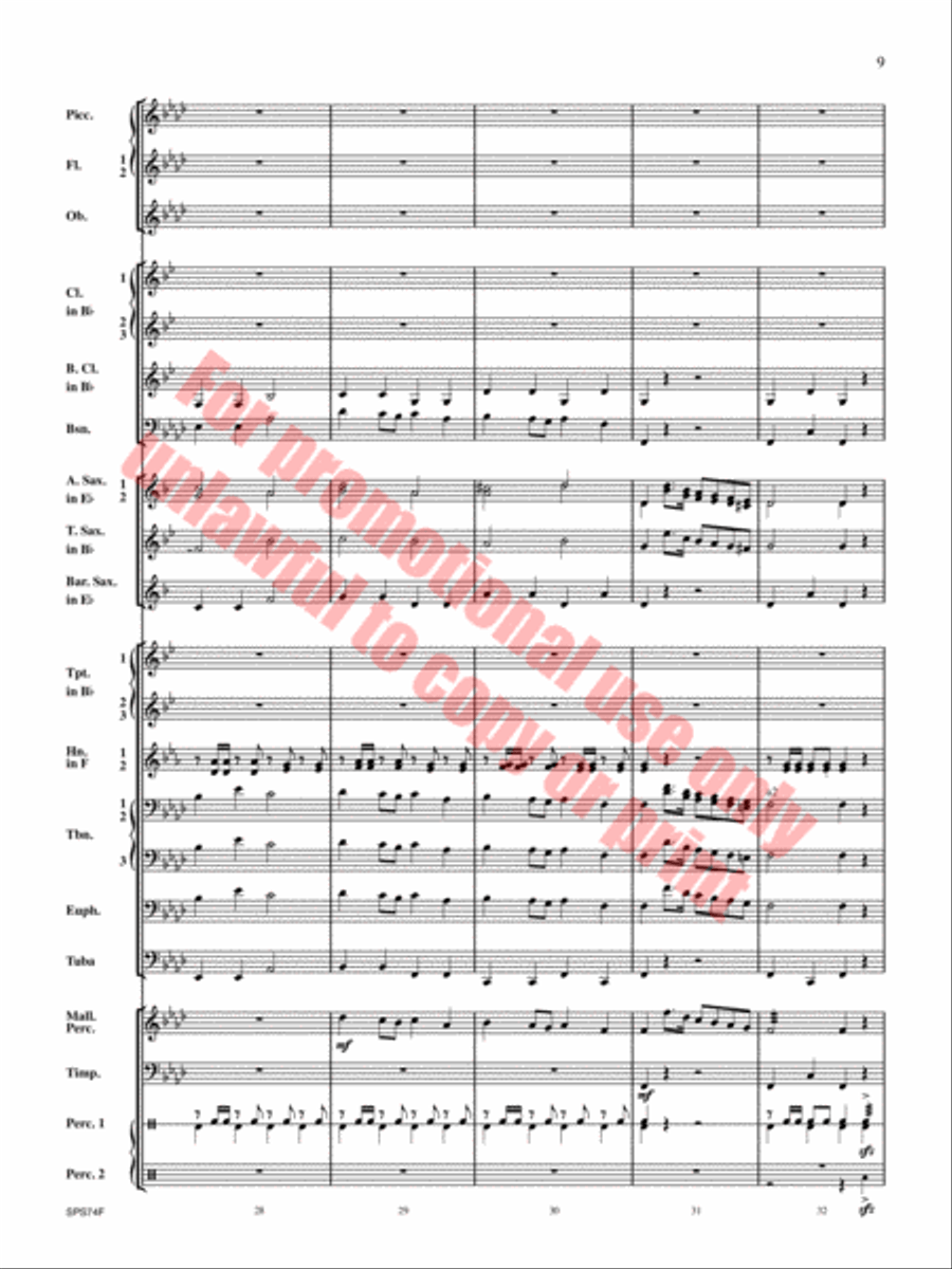 Courage of the Cossacks Concert Band scores gallery preview page 10