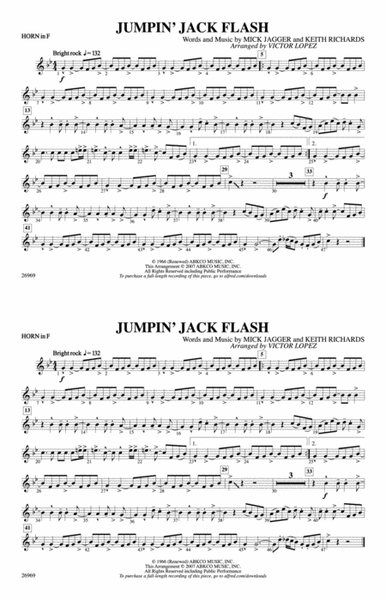 Jumpin' Jack Flash: 1st F Horn