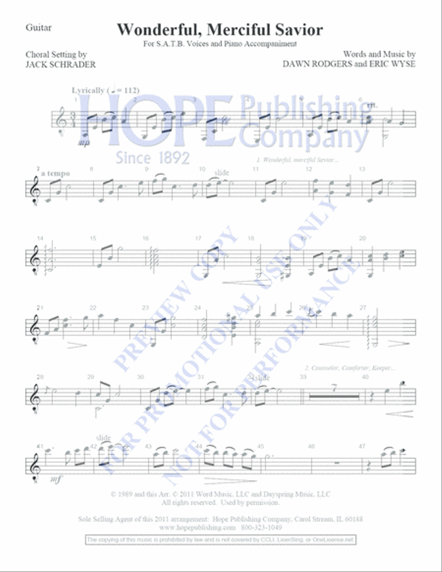 Wonderful, Merciful Savior Choir scores gallery preview page 2
