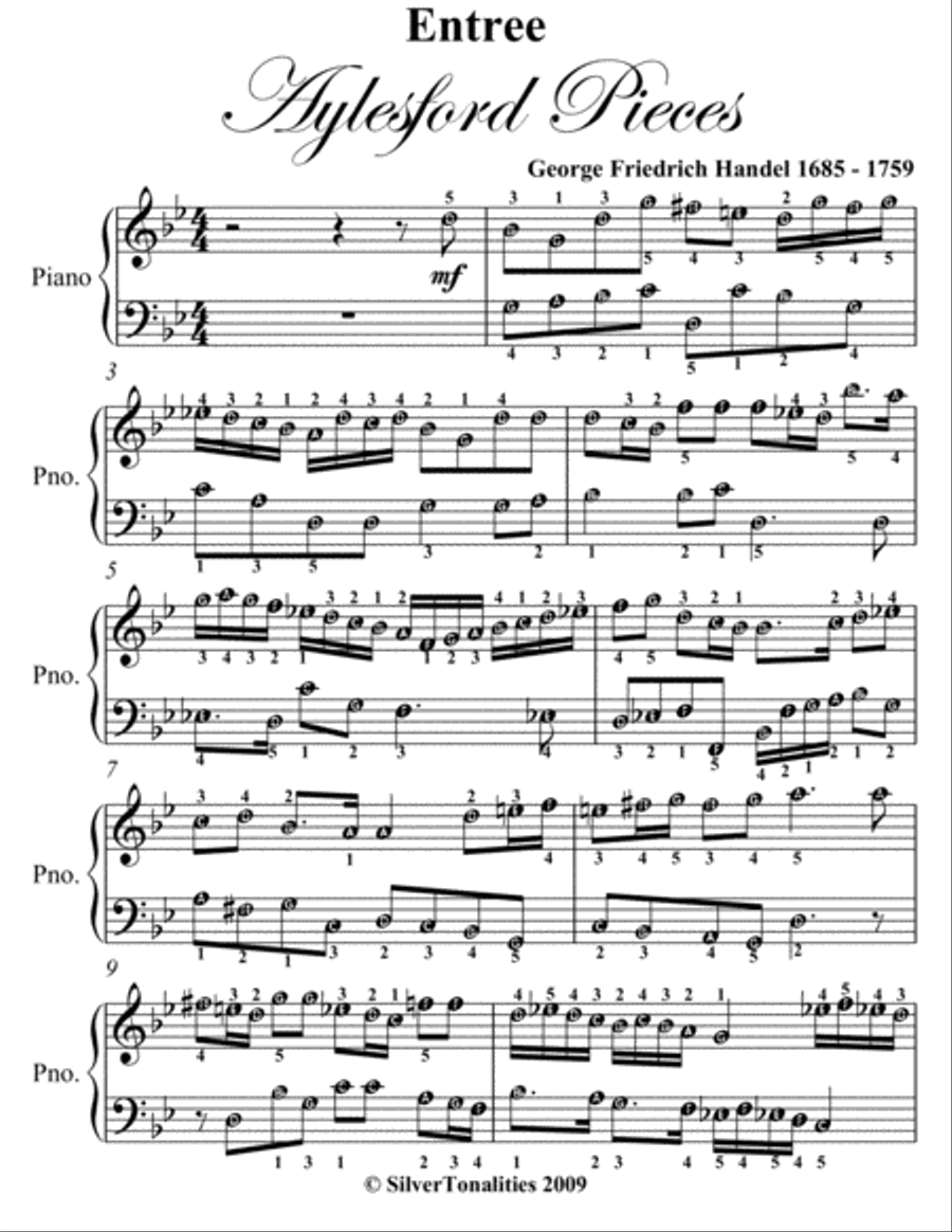 Entree Aylesford Pieces Easy Piano Sheet Music Easy Piano scores gallery preview page 2