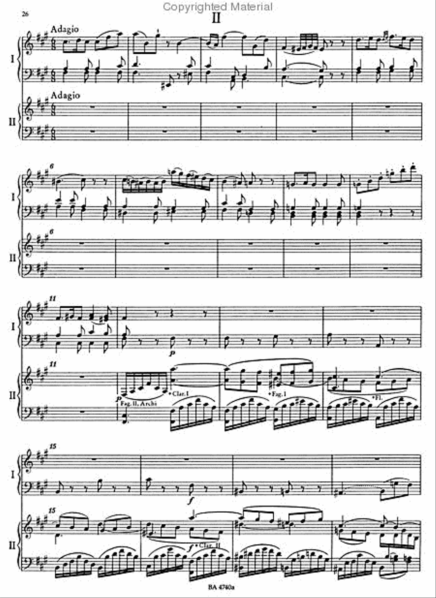 Concerto for Piano and Orchestra, No. 23 A major, KV 488 Piano Solo scores gallery preview page 3