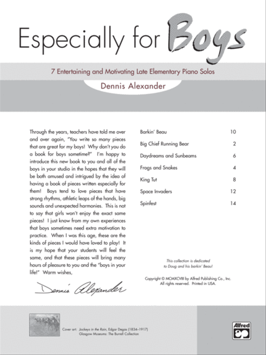 Especially for Boys Especially for Boys Easy Piano scores gallery preview page 2
