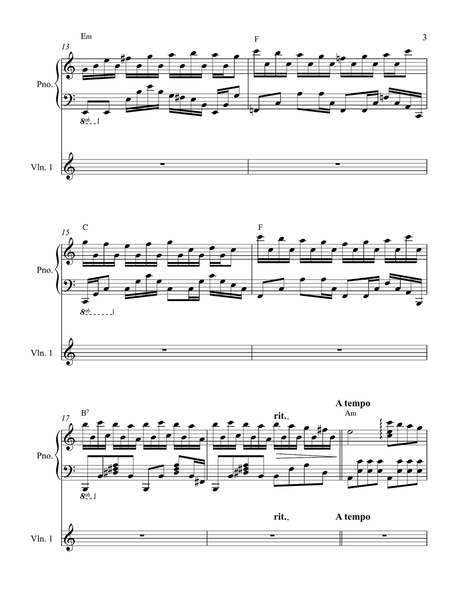 Turbulence( Violin & Piano) Violin Solo scores gallery preview page 4
