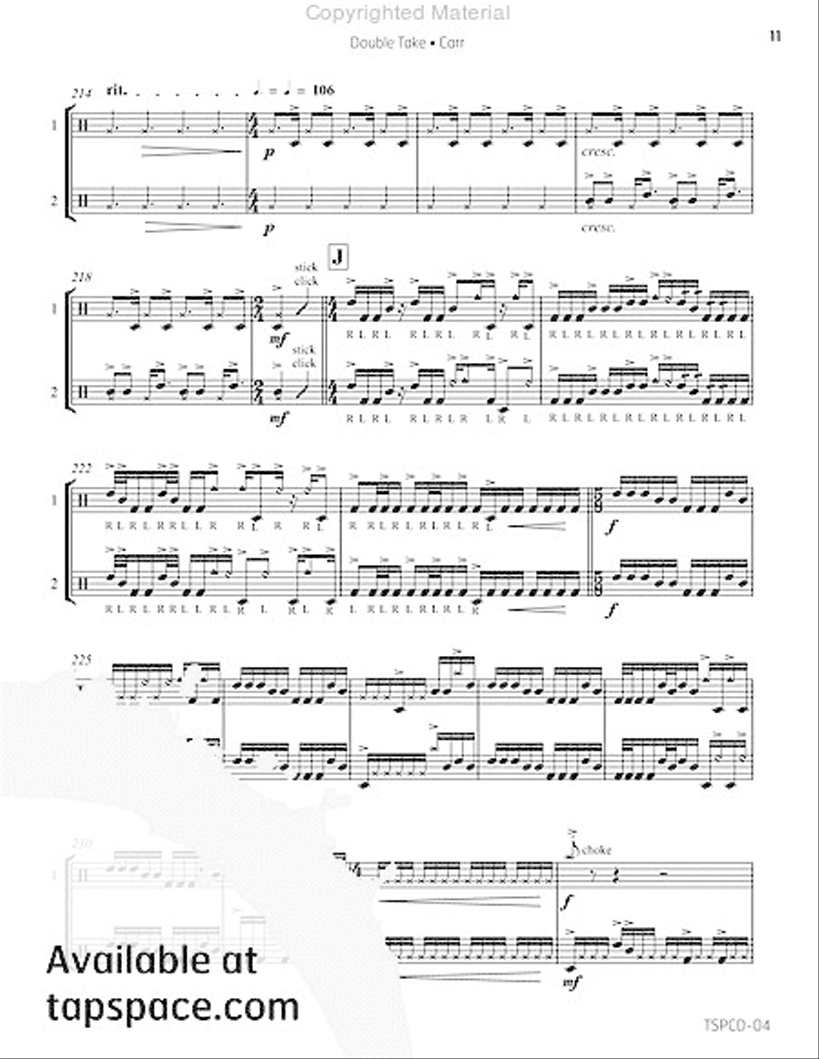 Double Take Snare Drum scores gallery preview page 16