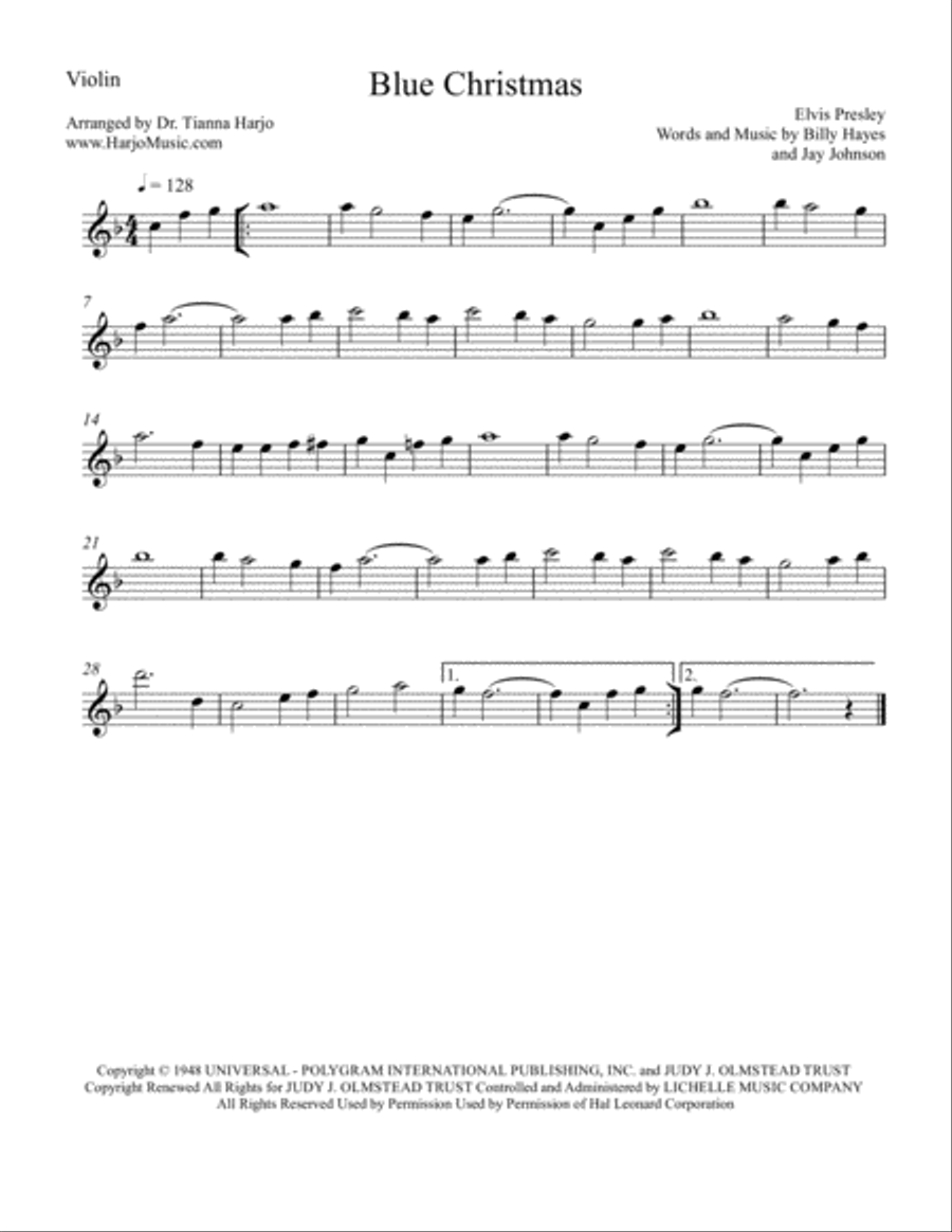 Blue Christmas String Trio scores gallery preview page 3