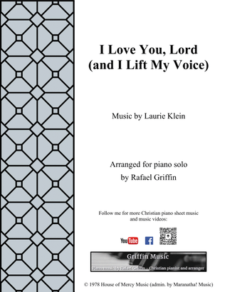 Book cover for I Love You, Lord (and I Lift My Voice)