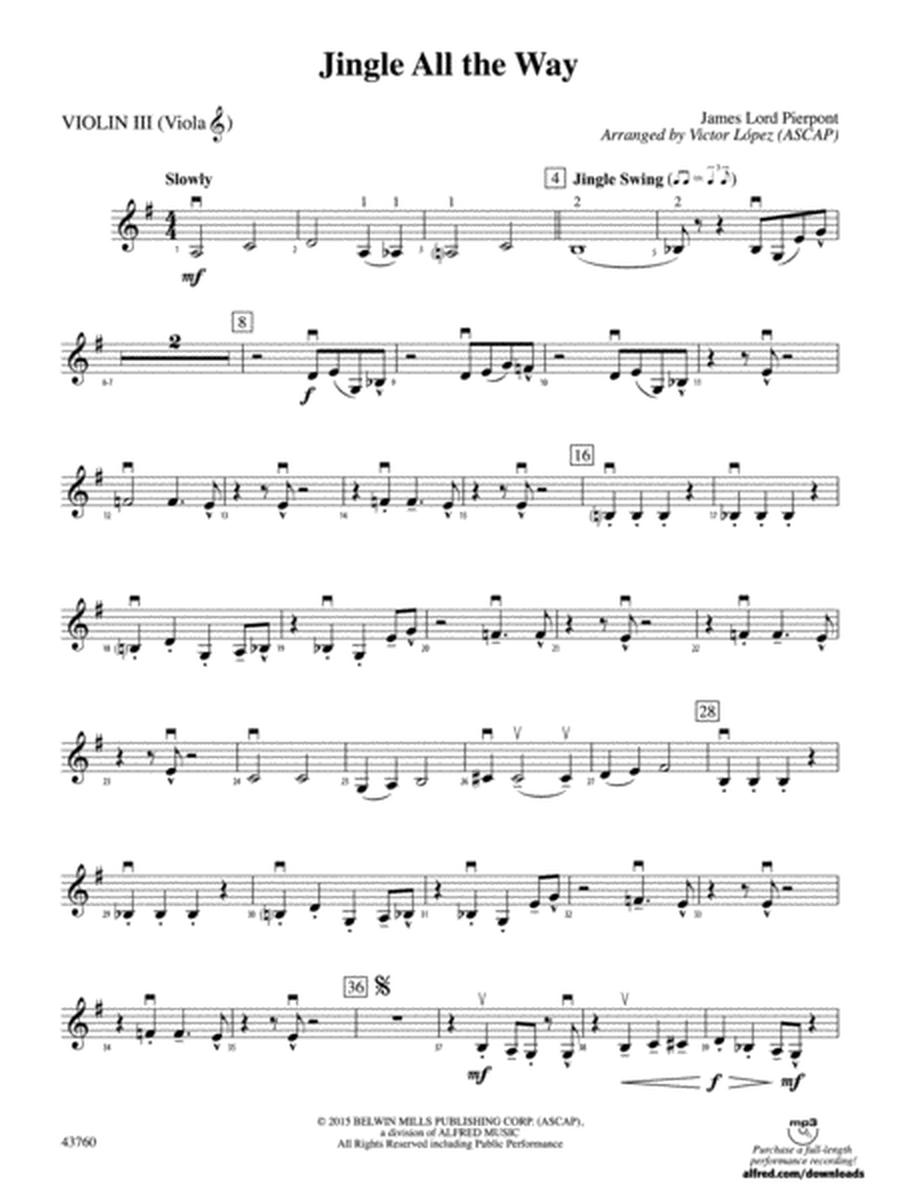Jingle All the Way: 3rd Violin (Viola [TC])