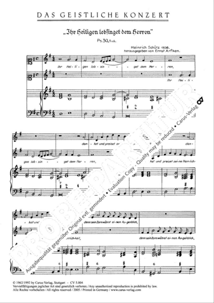 O holy ones, sing praise to the lord god (Ihr Heiligen, lobsinget) SA scores gallery preview page 2
