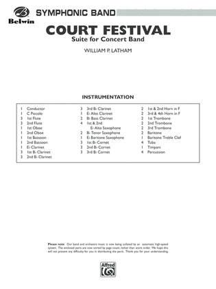 Court Festival (Suite for Concert Band): Score