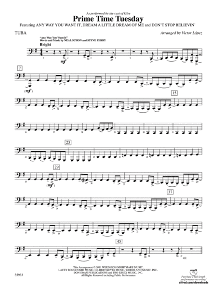 Prime Time Tuesday: Tuba Prime Time Tuesday: Tuba Full Orchestra scores gallery preview page 1