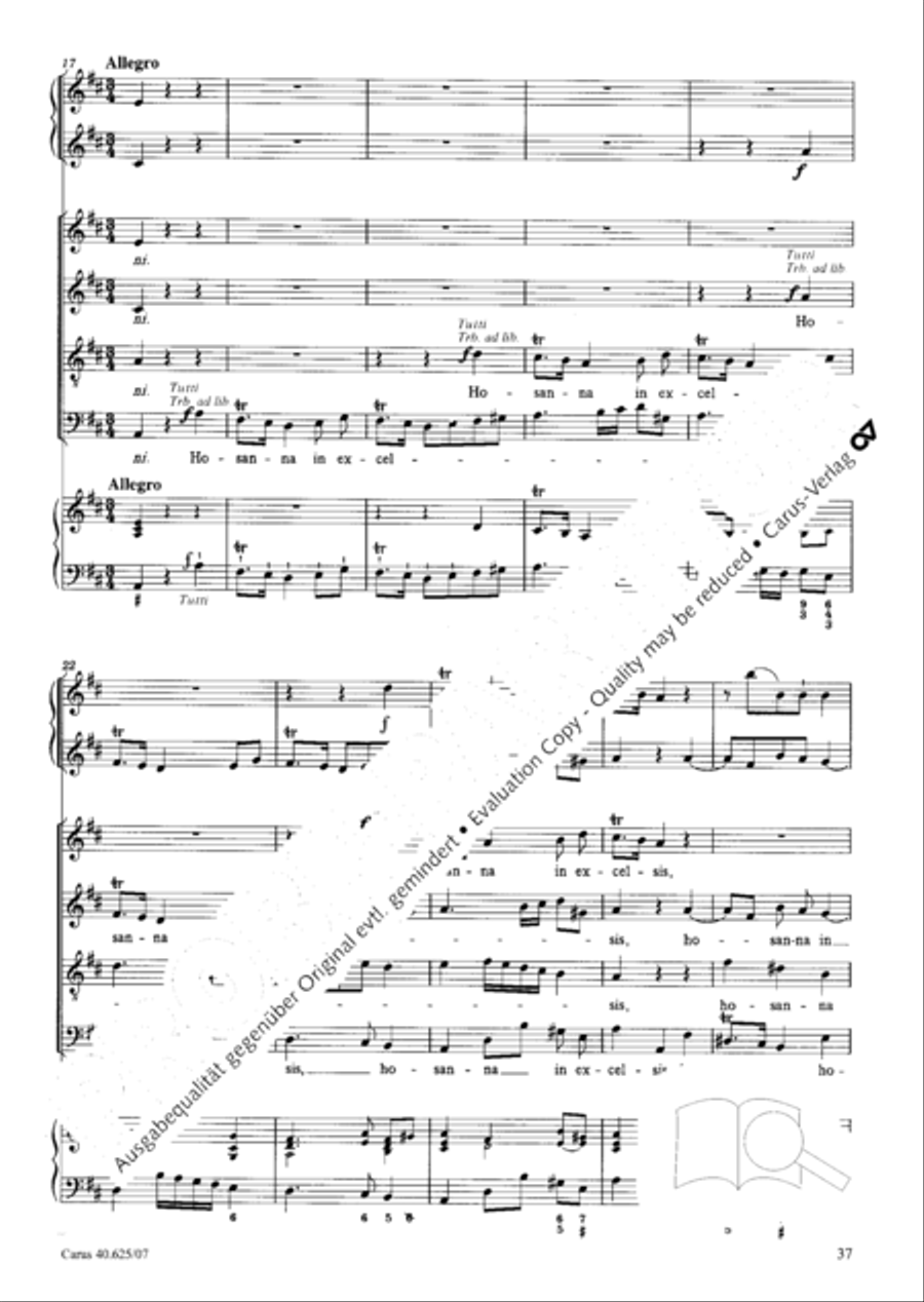 Missa brevis in D Major, K. 194 4-Part scores gallery preview page 38