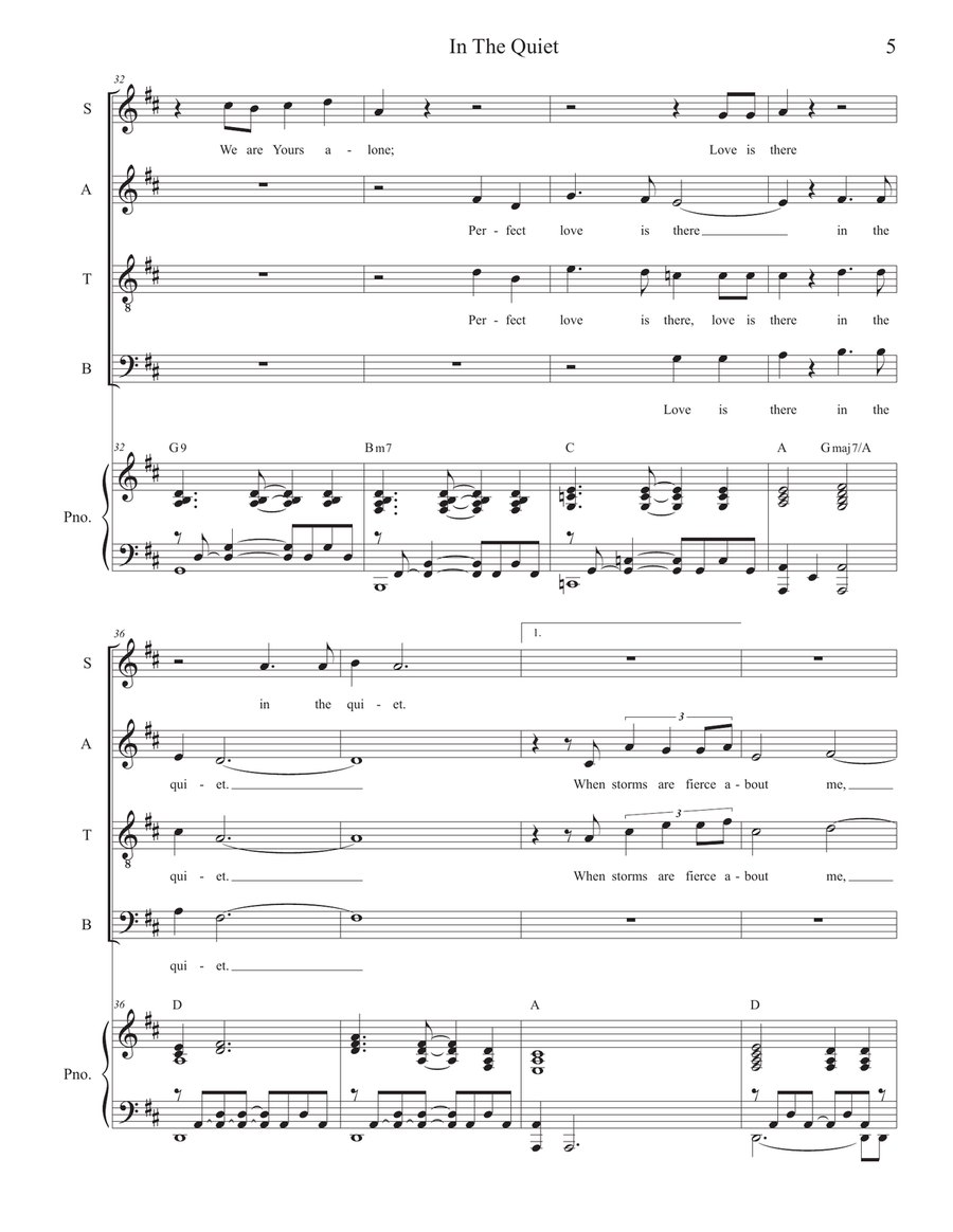 In The Quiet (Vocal Quartet - (SATB) 4-Part scores gallery preview page 5