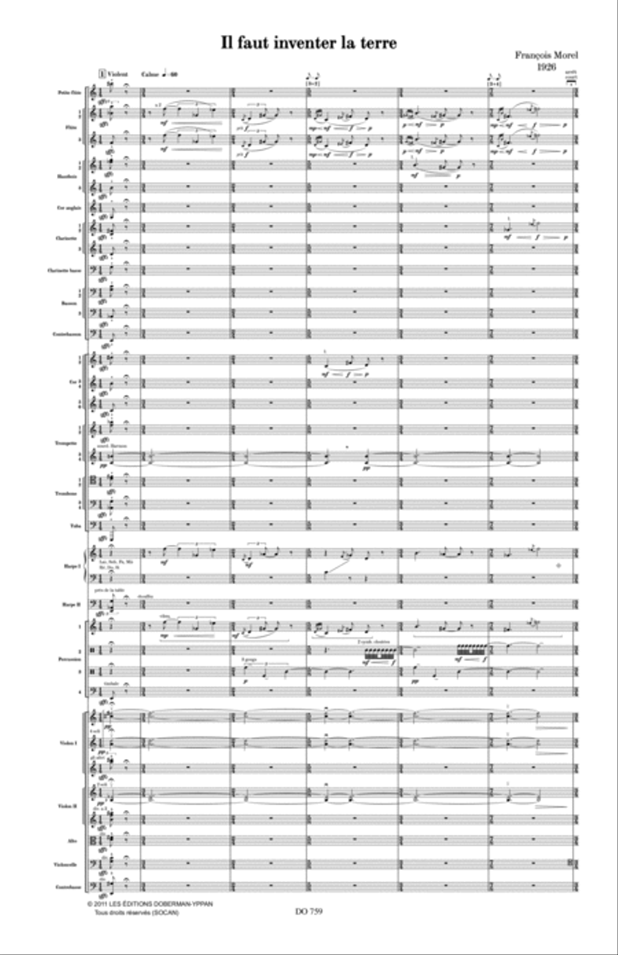 Il faut inventer la terre Orchestra scores gallery preview page 5