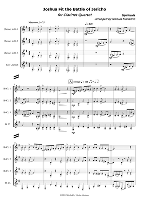 Joshua Fit the Battle of Jericho for Clarinet Quartet (score+parts)