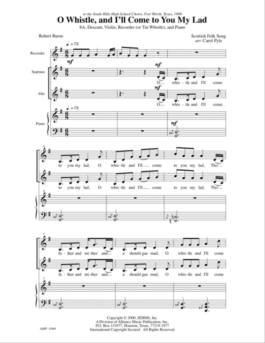 O Whistle, and I'll Come to You My Lad SA scores gallery preview page 5