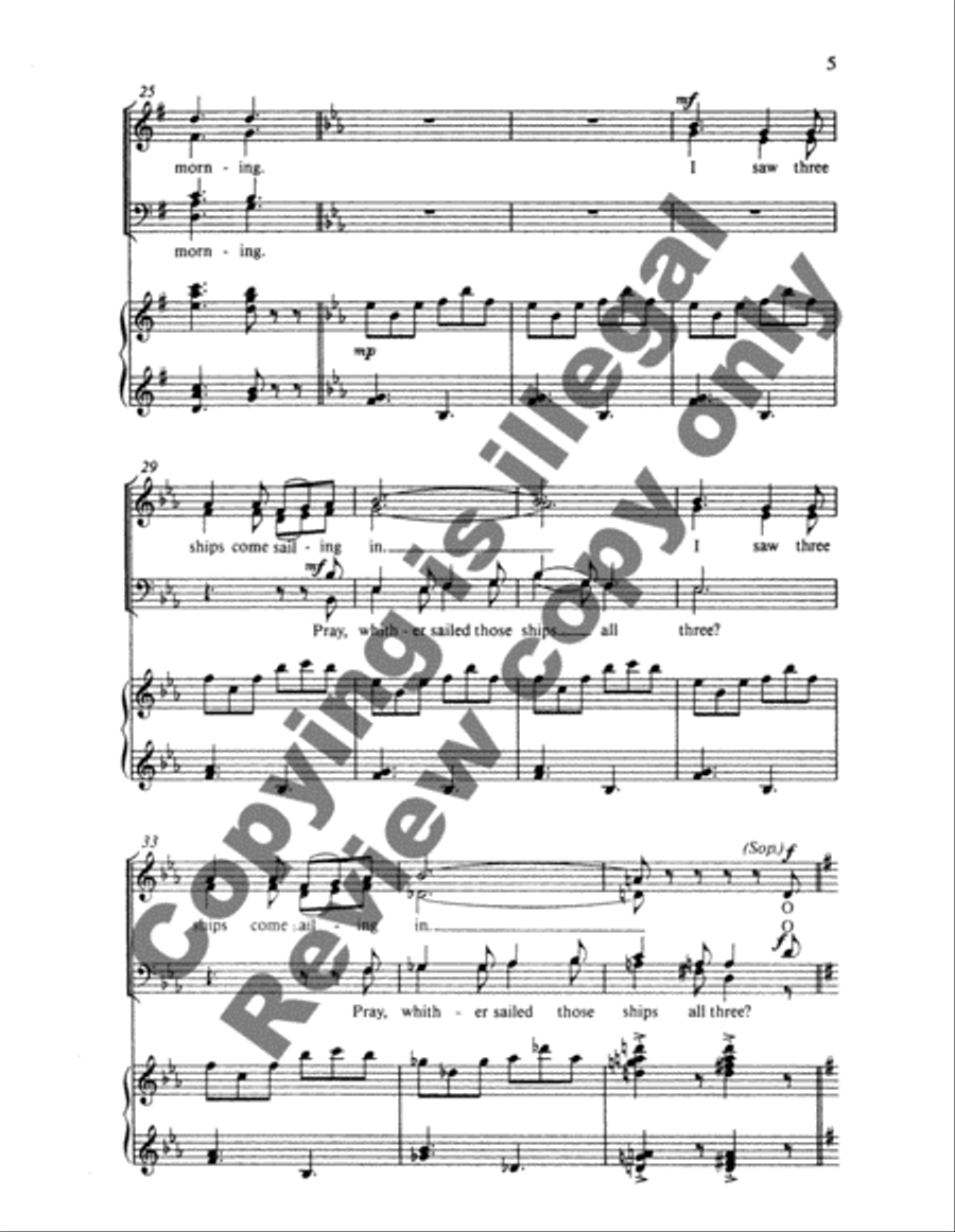 Christmas Trilogy: 1. I Saw Three Ships 4-Part scores gallery preview page 10