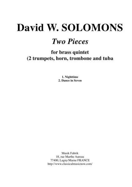 David Warin Solomons: Two Pieces for Brass Quintet