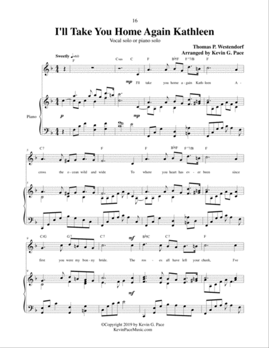 I'll Take You Home Again Kathleen - piano solo / vocal solo Voice Solo scores gallery preview page 2