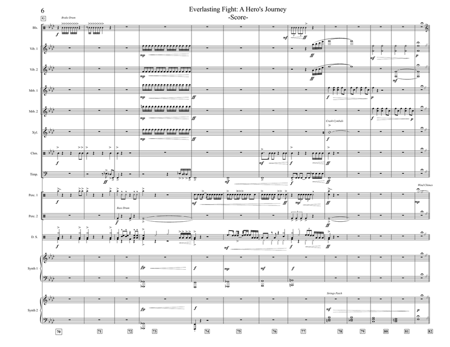 Everlasting Fight: A Hero's Journey (percussion ensemble piece) Percussion Ensemble scores gallery preview page 6