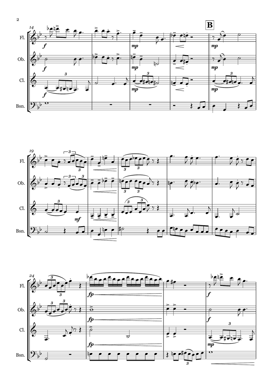 You're A Mean One, Mr. Grinch Woodwind Quartet scores gallery preview page 2