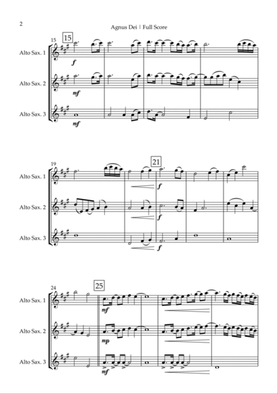 Agnus Dei Agnus Dei Woodwind Trio scores gallery preview page 2